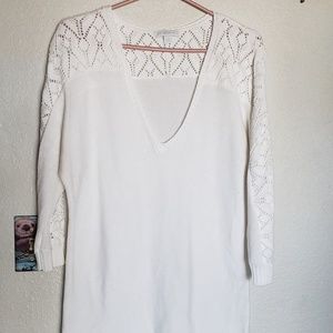 Knitted sweater shirt white